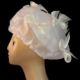 Designer Shower Caps - 128 - Winter Wedding (ribbon bow)