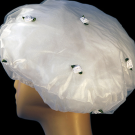 Designer Shower Caps - 113 - Wedding Cake (baby roses)