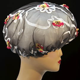 1205 A- Twlight and Pink Pansy, Shower Cap